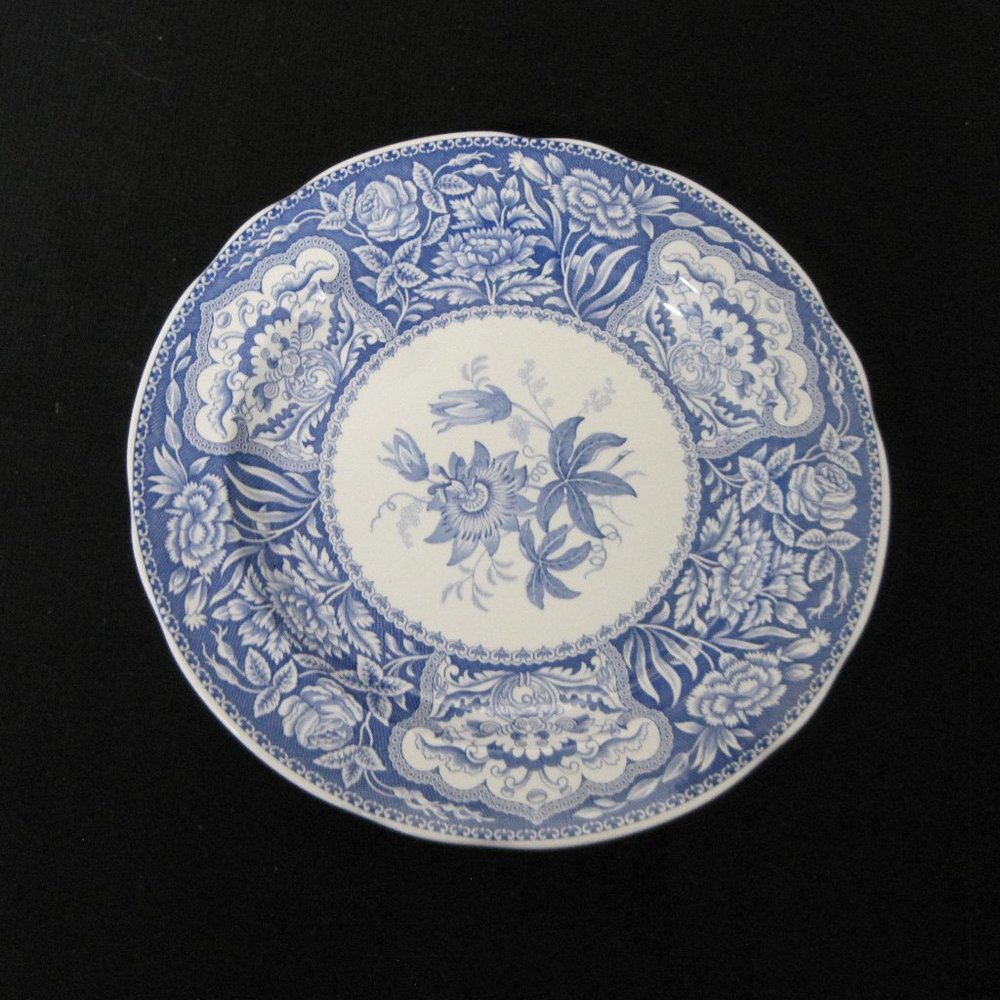 Blue SPODE Room Collection England Pattern Floral  Dinner Plate White, Blue